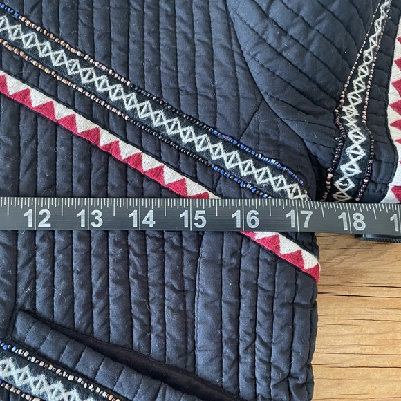 NWT LoveShackFancy Naya Jacket Quilted Embroidered Beaded Black Women's Size 0 - Picture 10 of 11